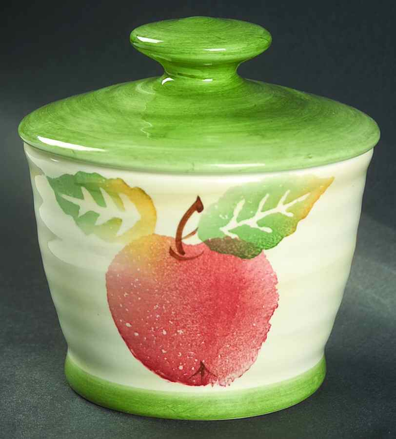 Apple Sugar Bowl & Lid by Culinary Arts-1