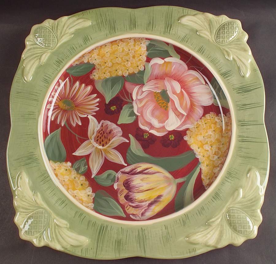 Floral Tapestry 16" Square Serving Platter by Certified International-1