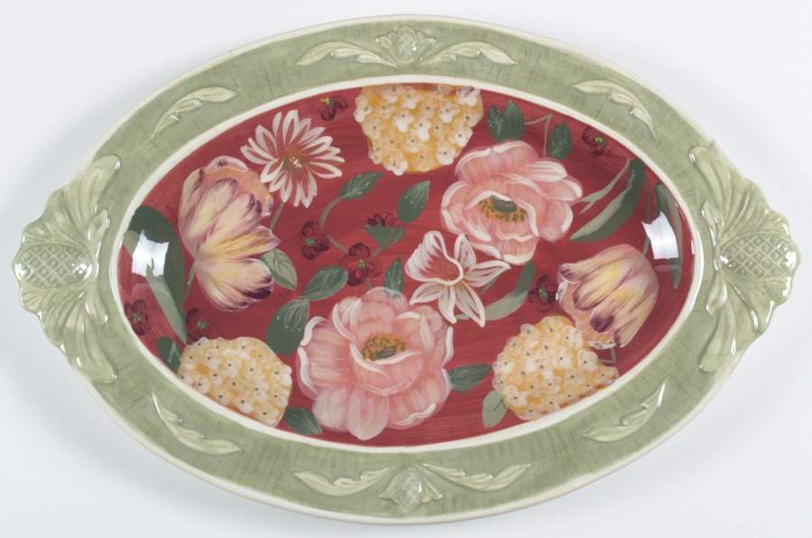 Floral Tapestry 20" Oval Serving Platter by Certified International-1