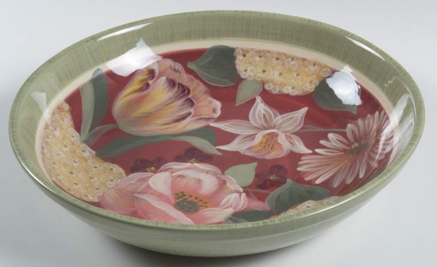 Floral Tapestry 13" Pasta Serving Bowl by Certified International-1