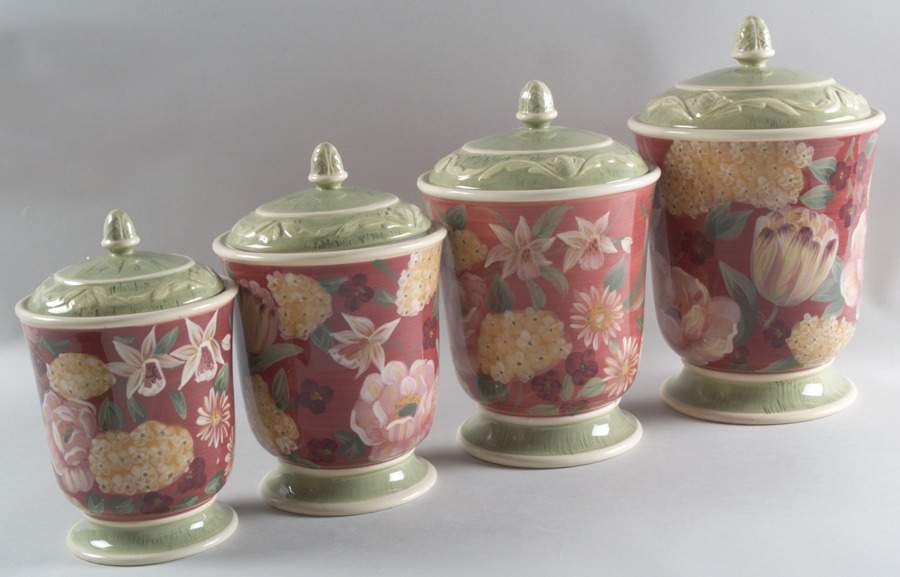 Floral Tapestry (4 Piece) Canister Set (Box Set) by Certified International-1