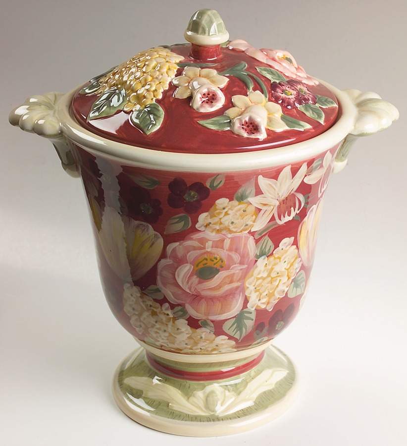 Floral Tapestry Biscuit Barrel & Lid by Certified International-1