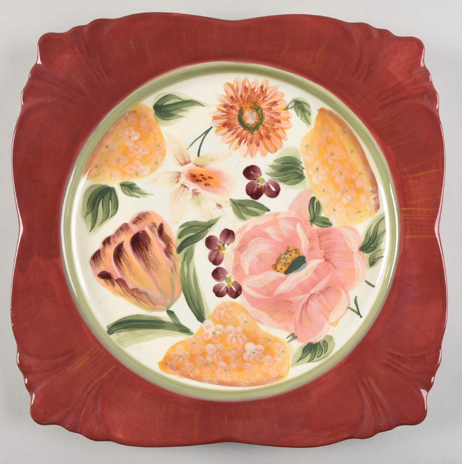 Floral Tapestry 13" Square Serving Platter by Certified International-1