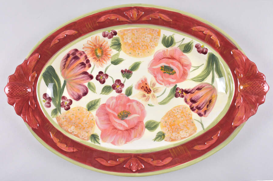 Floral Tapestry 20" Oval Serving Platter by Certified International-1