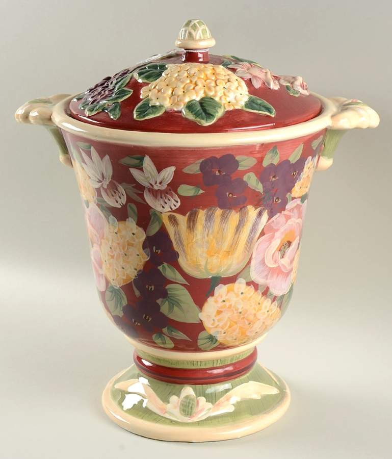 Floral Tapestry Biscuit Barrel & Lid by Certified International-1