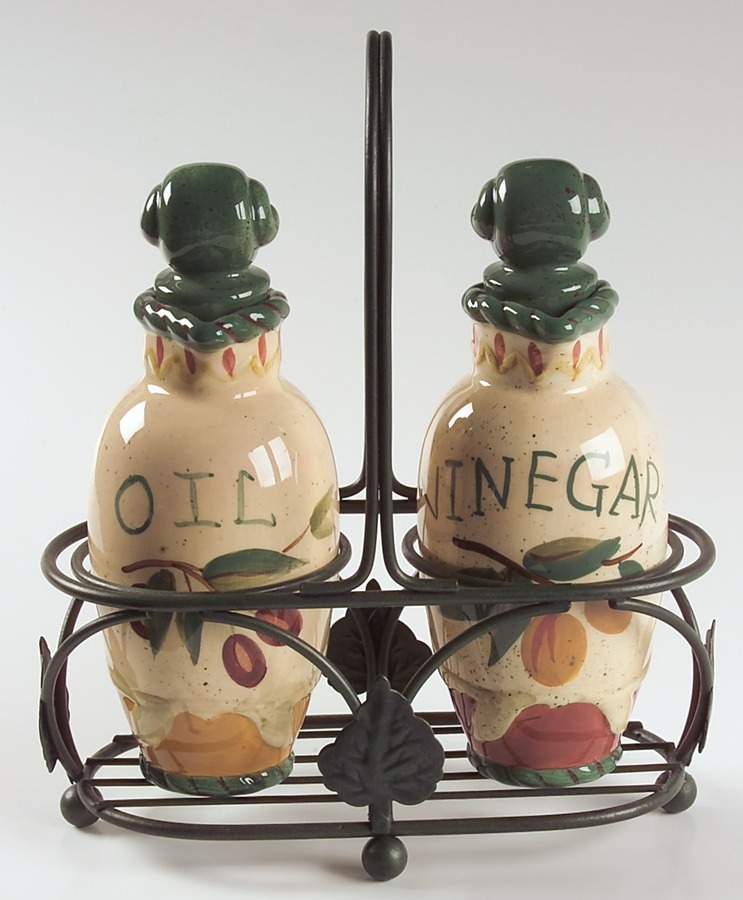 Chianti Vinegar and Oil Set with Metal Stand by Certified International-1