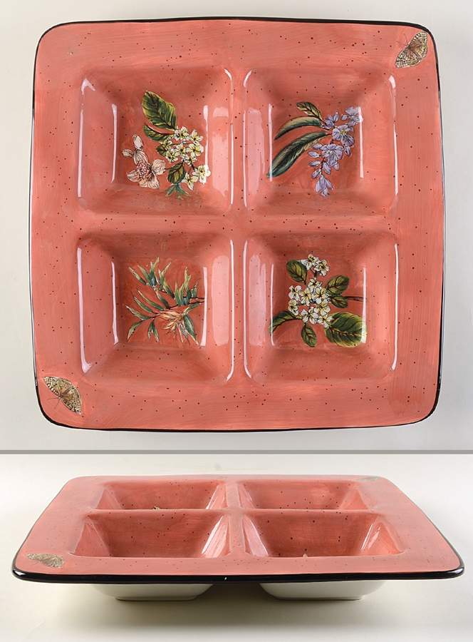 Distant Shores Divided 4-Part Square Platter by Certified International-1