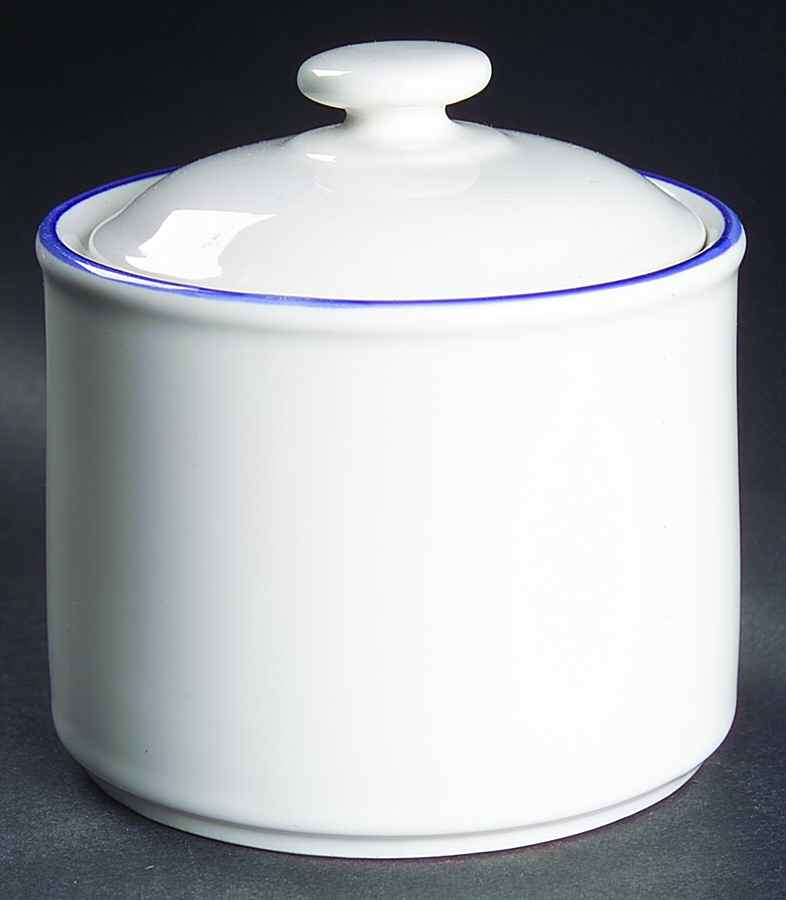 Concentrics Blue Sugar Bowl & Lid by The Cellar (China)-1