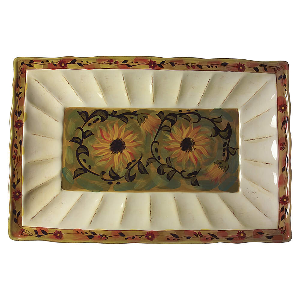 Sunflower (Scalloped Edge) 20" Rectangular Serving Platter by Certified International-1