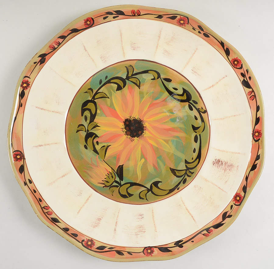 Sunflower (Scalloped Edge) 15" Chop Plate (Round Platter) by Certified International-1
