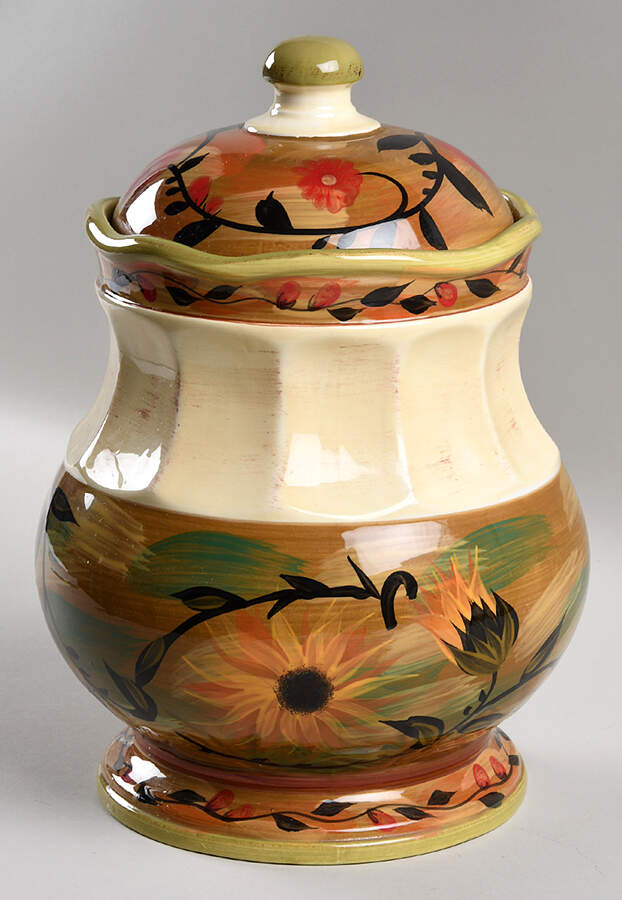 Sunflower (Scalloped Edge) Extra Large Canister & Lid by Certified International-1