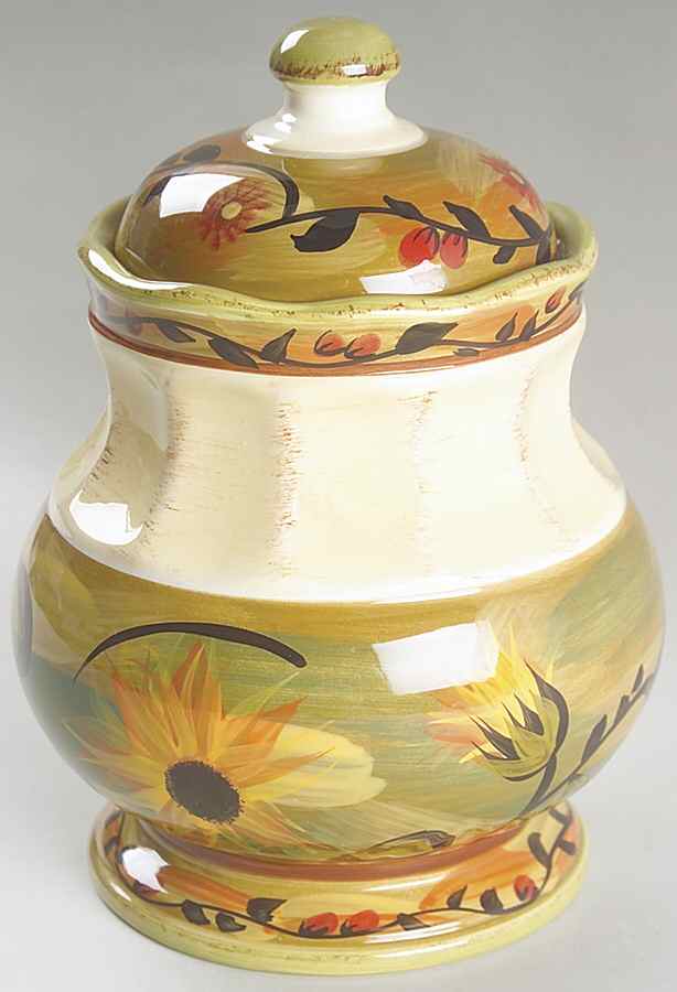 Sunflower (Scalloped Edge) Small Canister & Lid by Certified International-1
