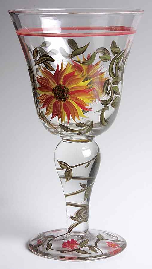Sunflower (Scalloped Edge) Glassware Goblet by Certified International-1
