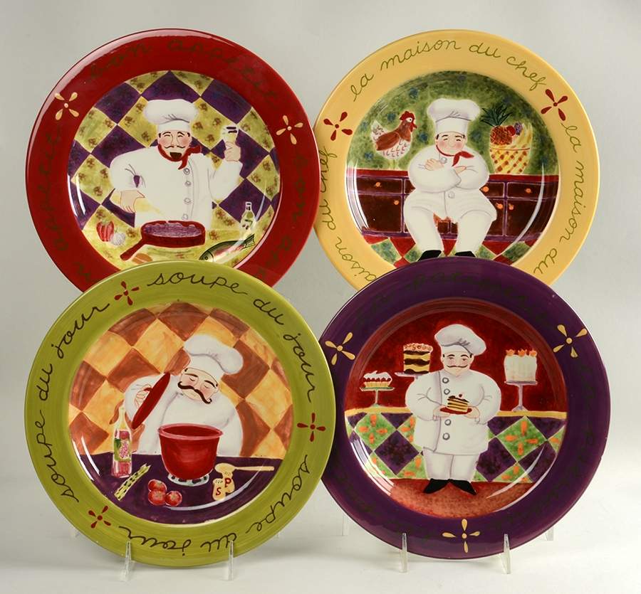 Chef Collection Dinner Plate - Set of 4 Motifs by Certified International-1