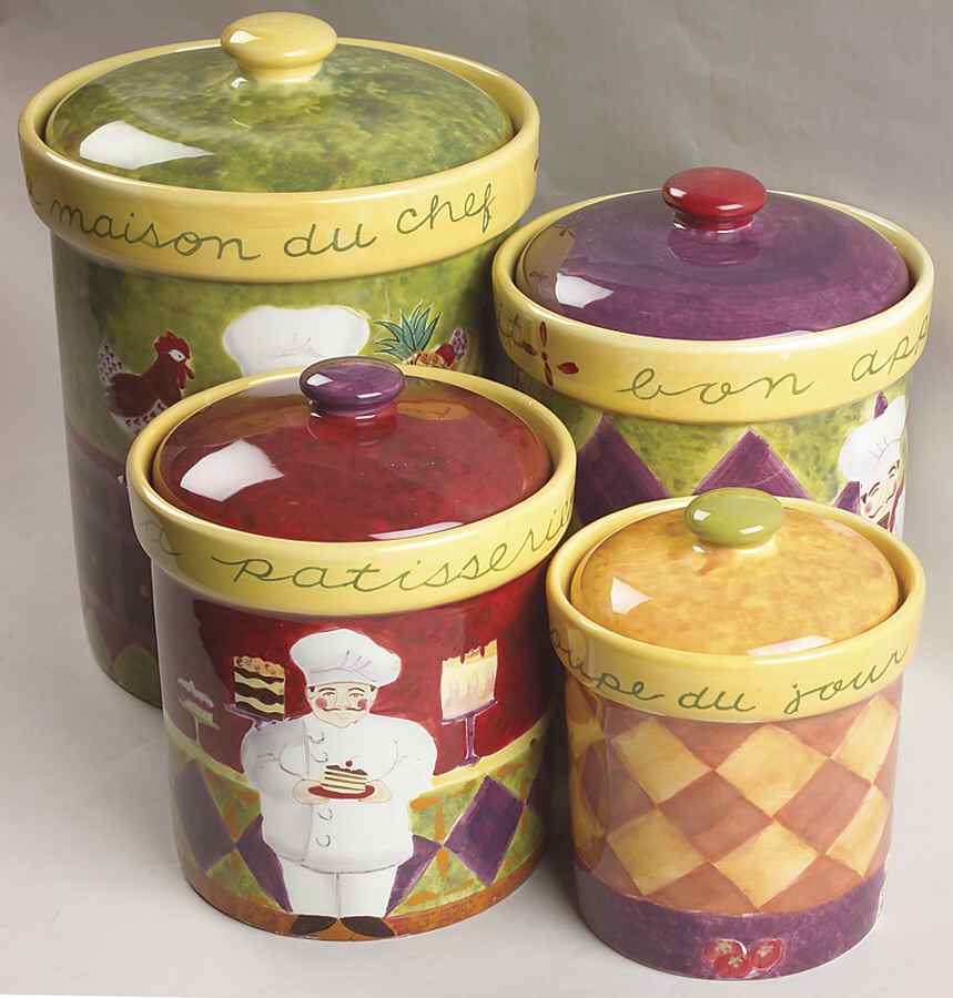 Chef Collection (4 Piece) Canister Set (Box Set) by Certified International-1