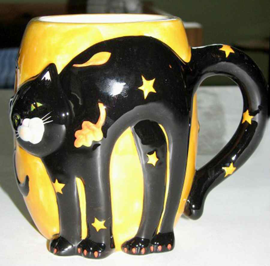 Black Cat Sculpted Mug by Certified International-1