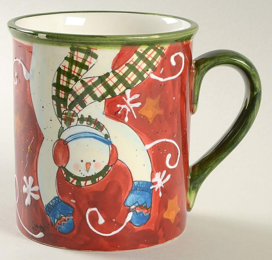 Tumbling Snowman (Red or Green Handles) Mug by Certified International-1