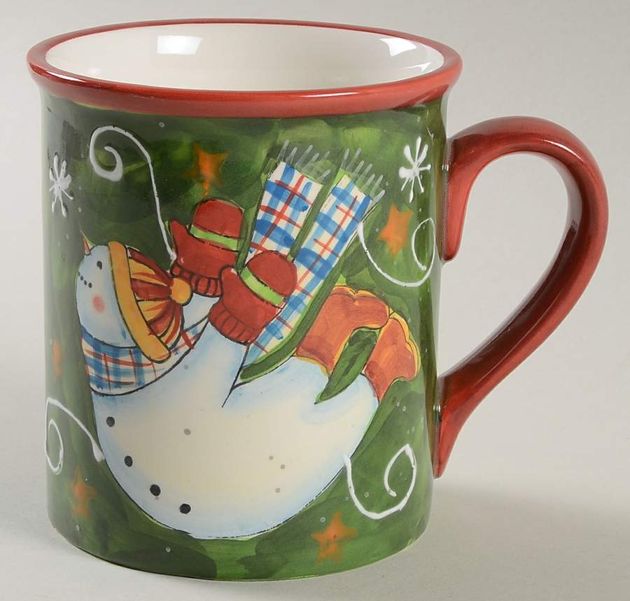 Tumbling Snowman (Red or Green Handles) Mug by Certified International-1