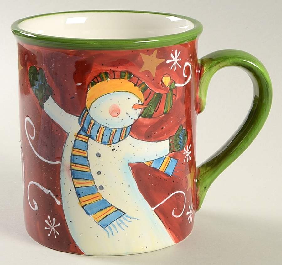 Tumbling Snowman (Red or Green Handles) Mug by Certified International-1