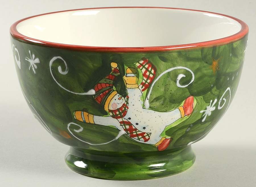Tumbling Snowman (Red or Green Handles) 5" All Purpose Bowl by Certified International-1