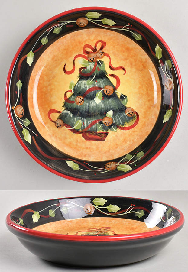 Holiday Greeting (Red Trim) 9" Soup/Pasta Bowl by Certified International-1
