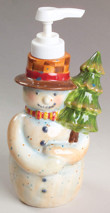 Holiday Greeting (Red Trim) Sculpted Lotion Dispenser by Certified International-1
