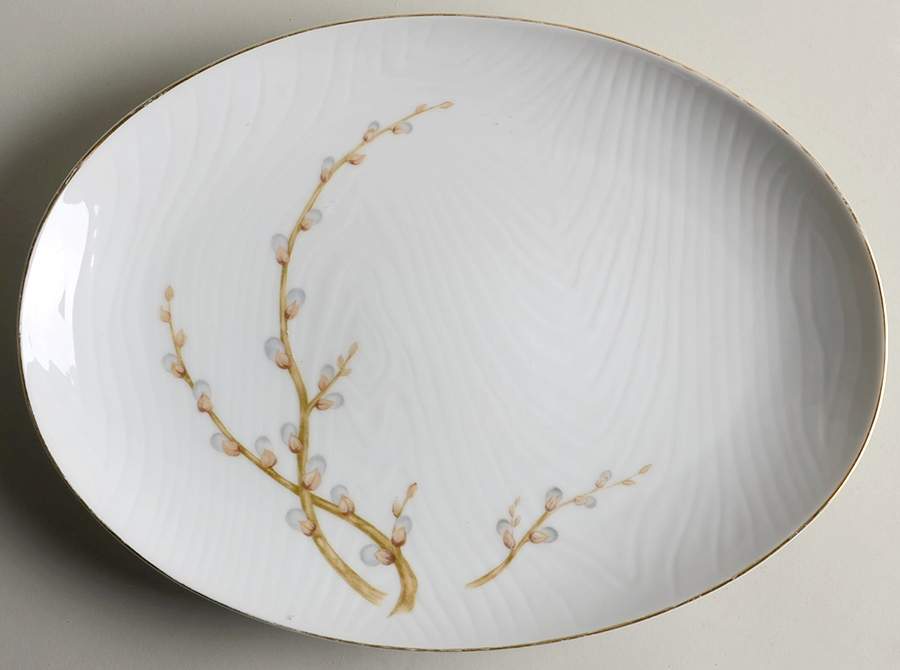 Brook Willow 12" Oval Serving Platter by Century China-1