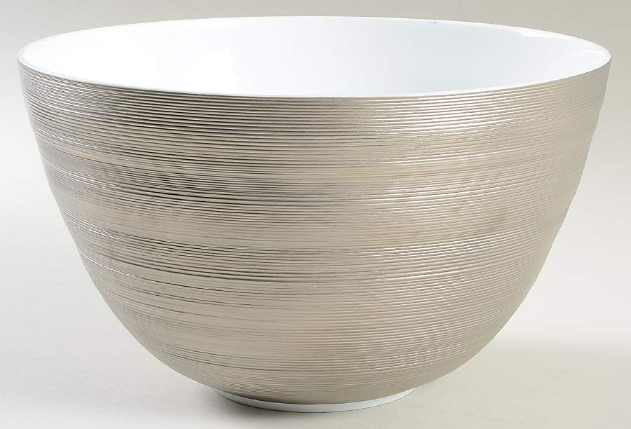 Aile Platine (Platinum) 10" Large Salad Serving Bowl by Jean Louis Coquet-1
