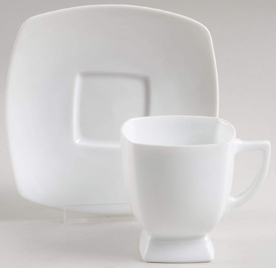 Prelude White Footed Demitasse Cup & Saucer Set by Jean Louis Coquet-1
