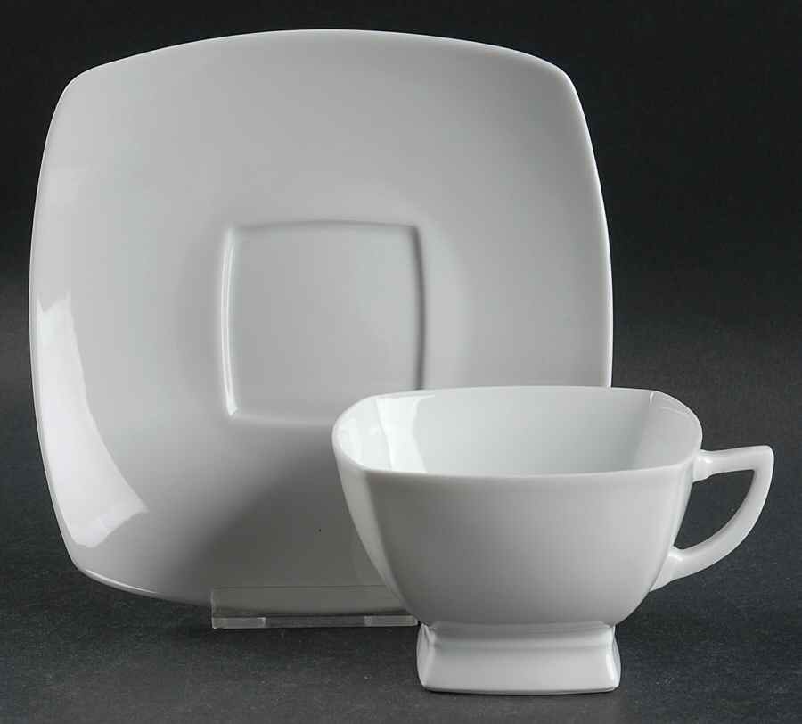 Prelude White Footed Cup & Saucer Set by Jean Louis Coquet-1