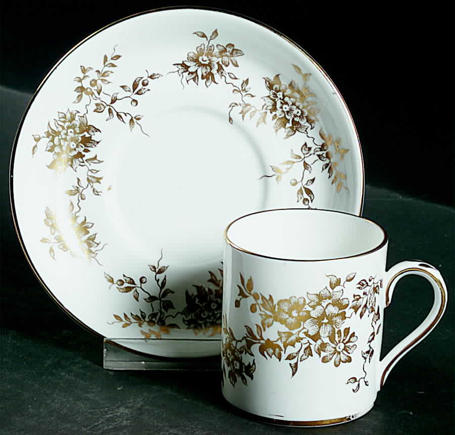 Aristocrat (Smooth) Flat Demitasse Cup & Saucer Set by Crown Staffordshire-1