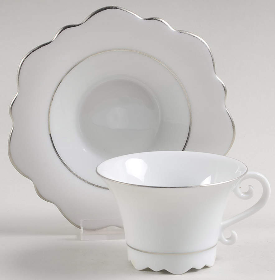 Samoa Snow (Neige) Flat Demitasse Cup & Saucer Set by Jean Louis Coquet-1