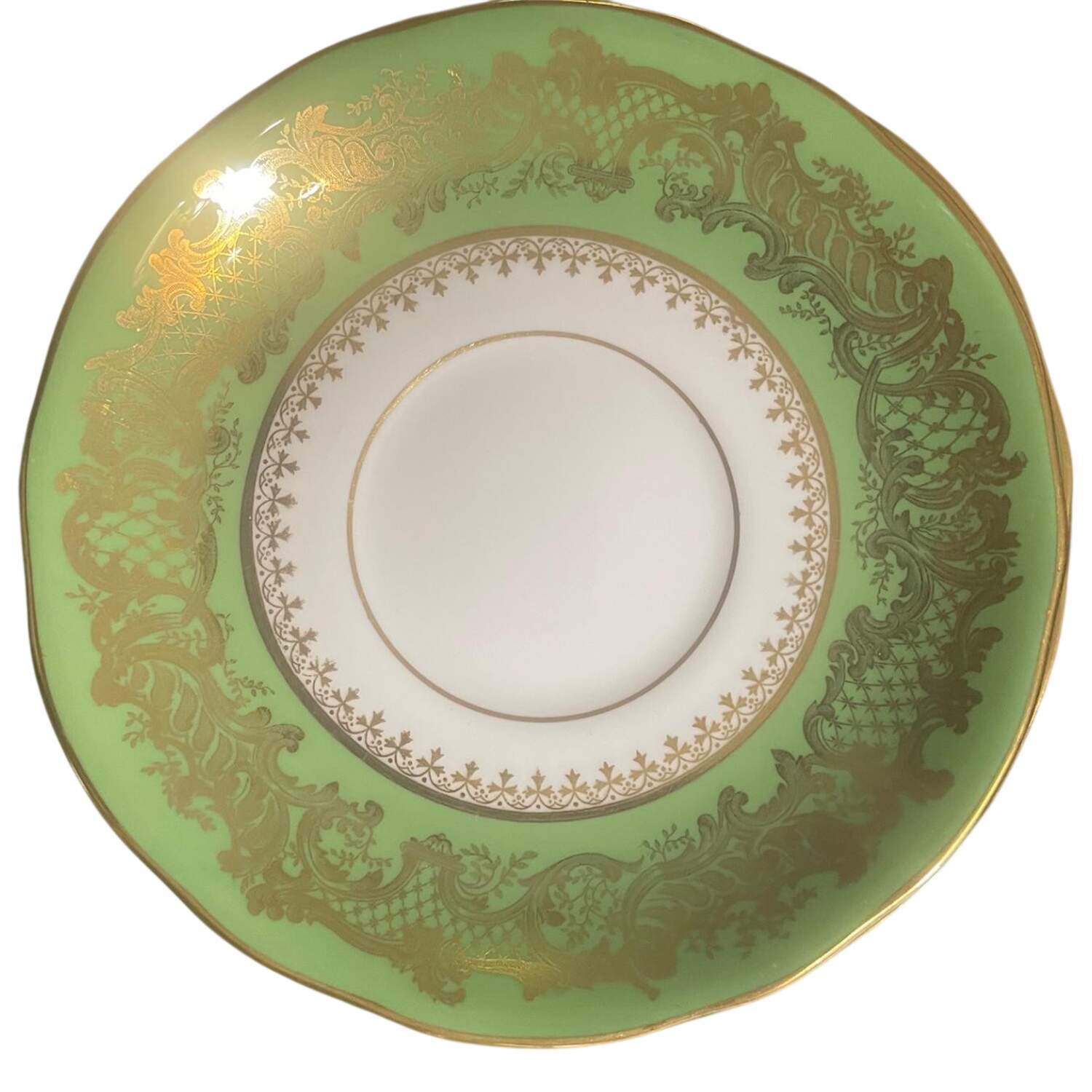 Golden Wedding Green Saucer by Coalport-1