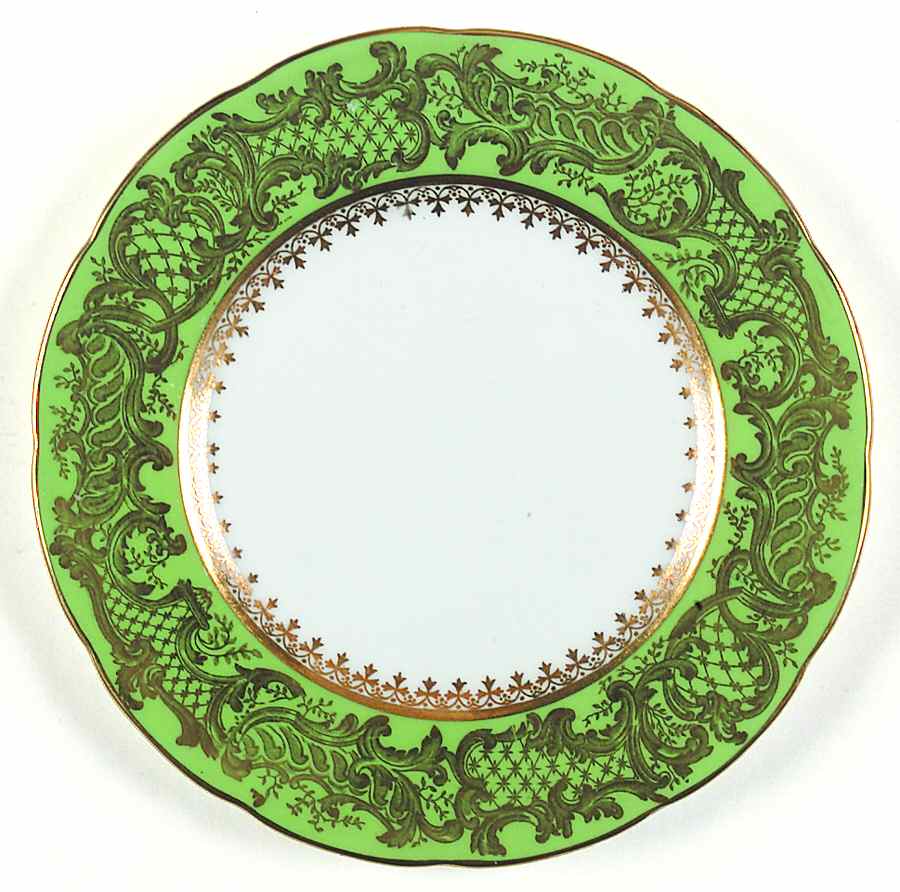 Golden Wedding Green Bread & Butter Plate by Coalport-1