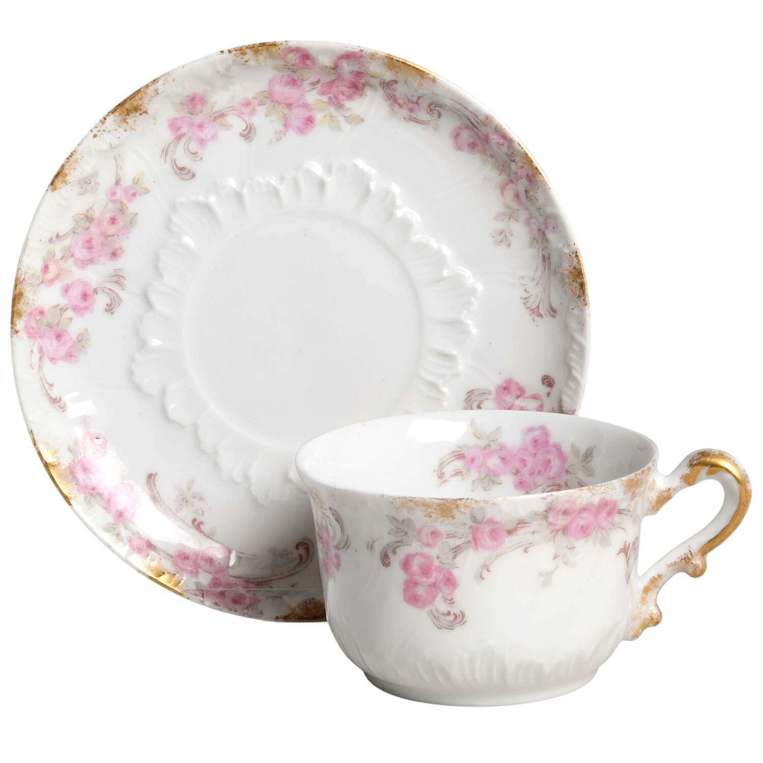 CHF895 Flat Cup & Saucer Set by Charles Field Haviland-1