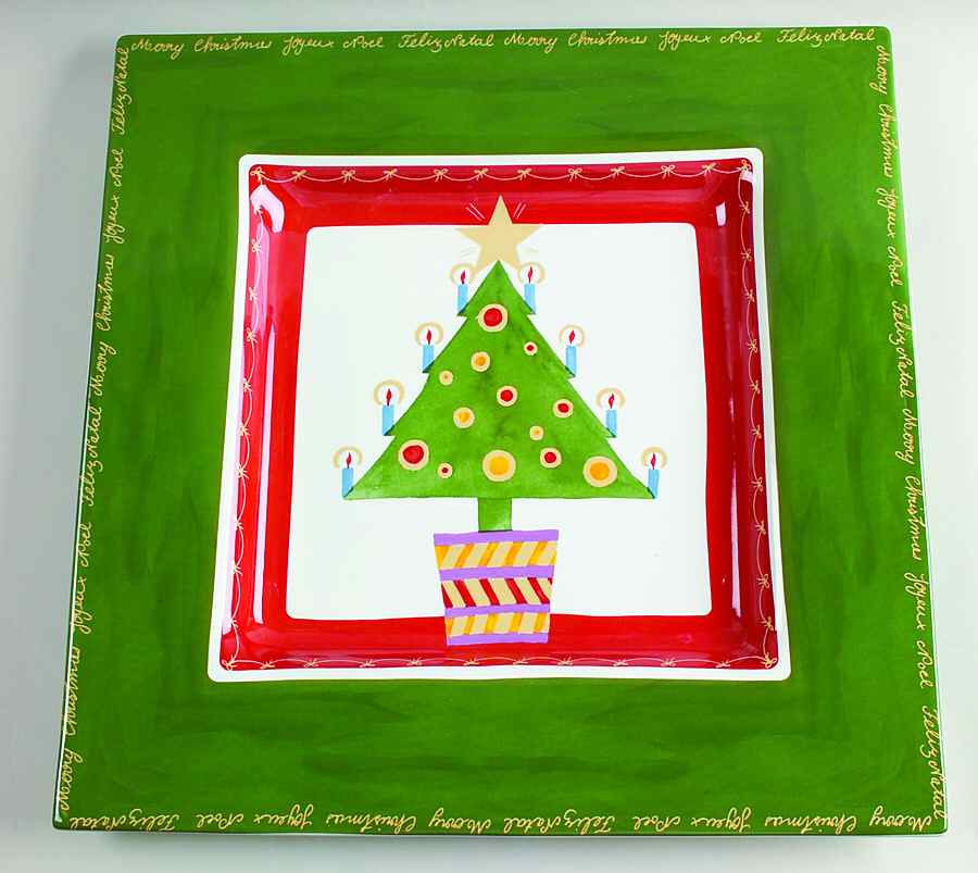 It's Christmas 15" Square Serving Platter by Christopher Radko-1