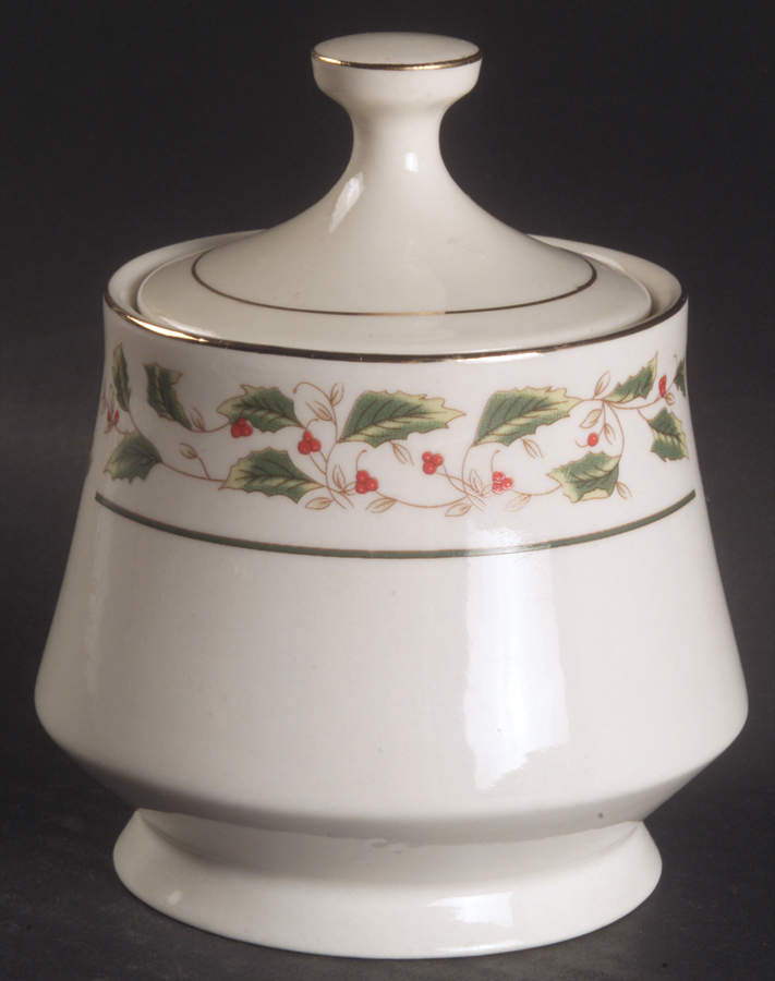 Holly Traditions Sugar Bowl & Lid by Cambridge Potteries-1