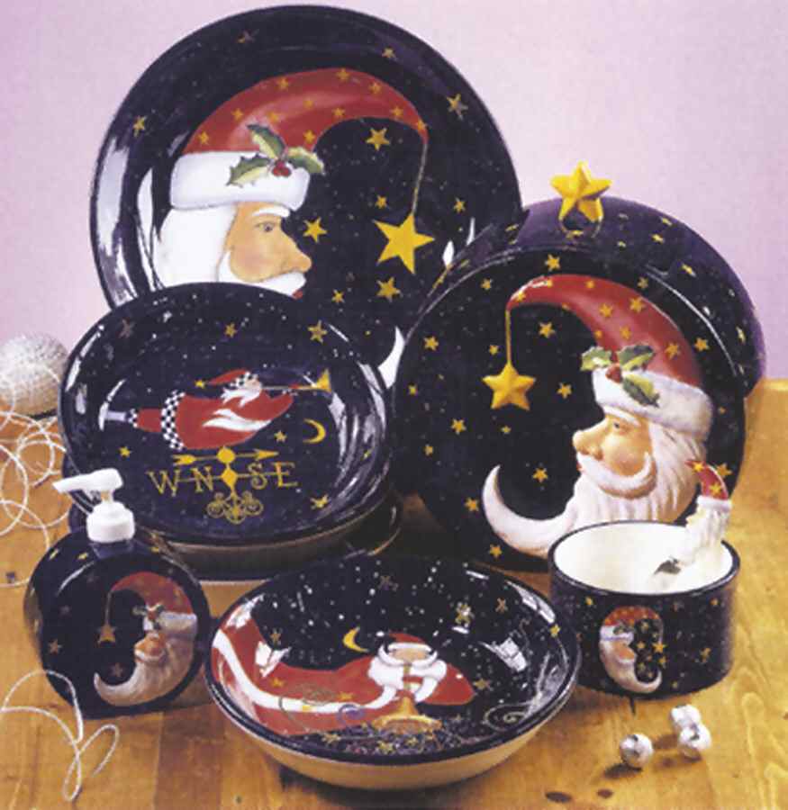 Celestial Santa Dip Bowl & Spreader Set by Certified International-1