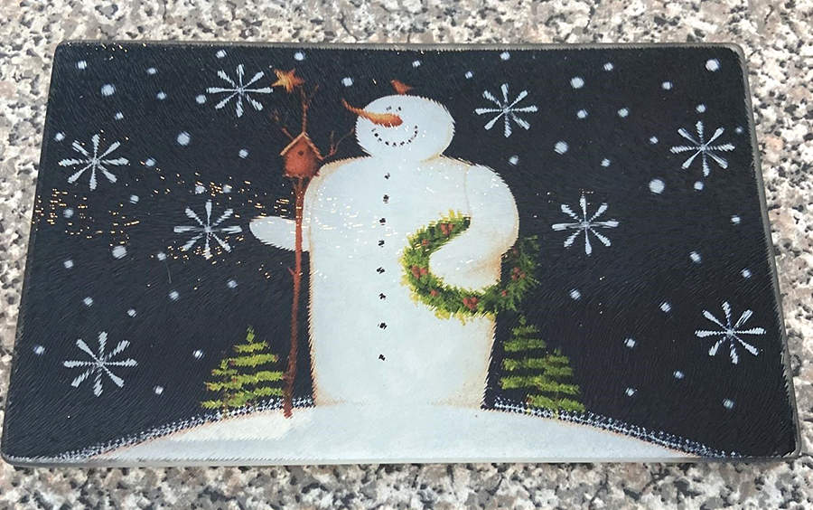 Twilight Snowman (White Stars) Glassware Canape Plate by Certified International-1