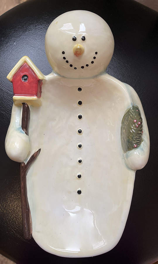 Twilight Snowman (White Stars) Canape Tray by Certified International-1