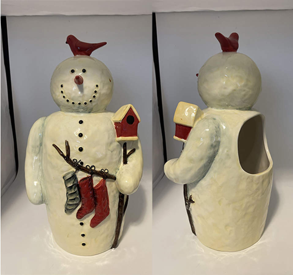 Twilight Snowman (White Stars) Figural Utensil Holder by Certified International-1