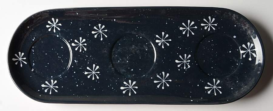 Twilight Snowman (White Stars) Condiment Tray by Certified International-1