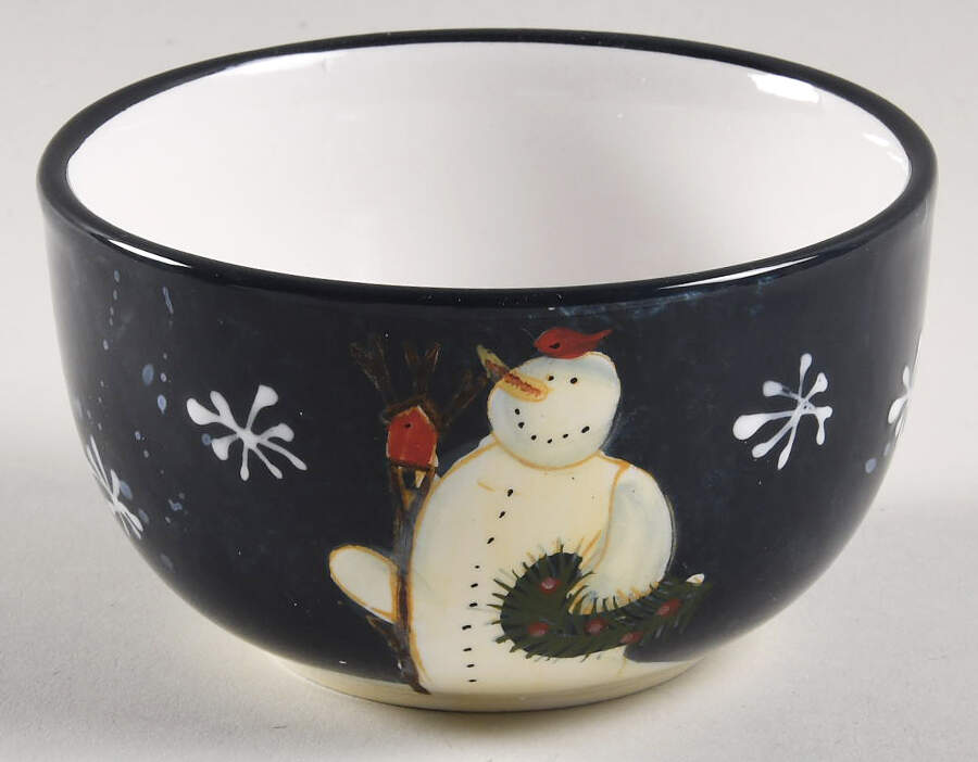Twilight Snowman (White Stars) Condiment Bowl by Certified International-1