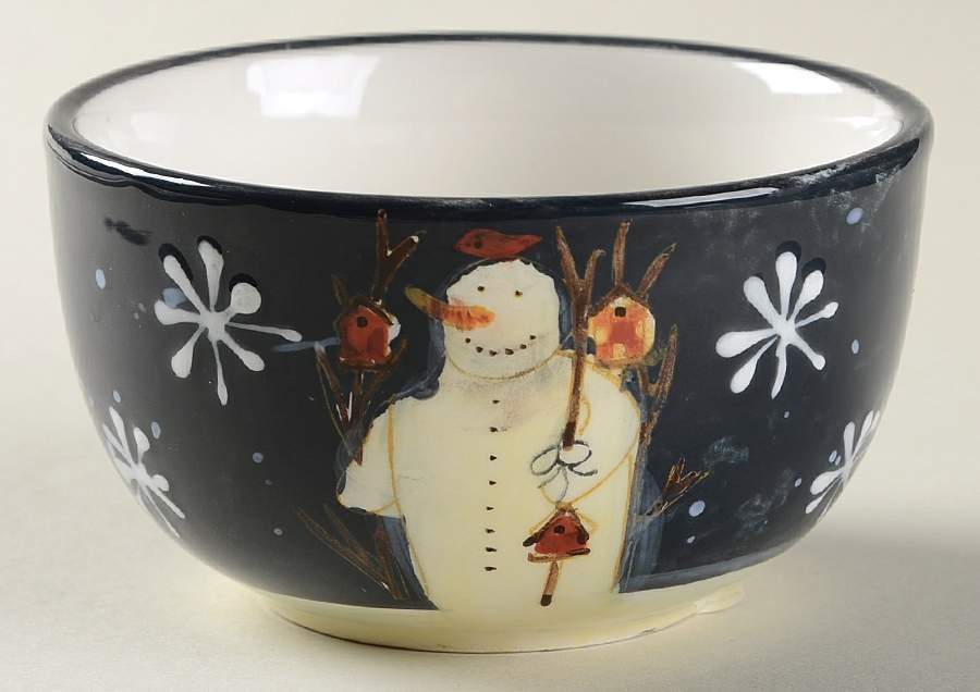Twilight Snowman (White Stars) Condiment Bowl by Certified International-1