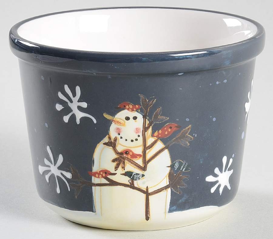 Twilight Snowman (White Stars) Condiment Bowl by Certified International-1