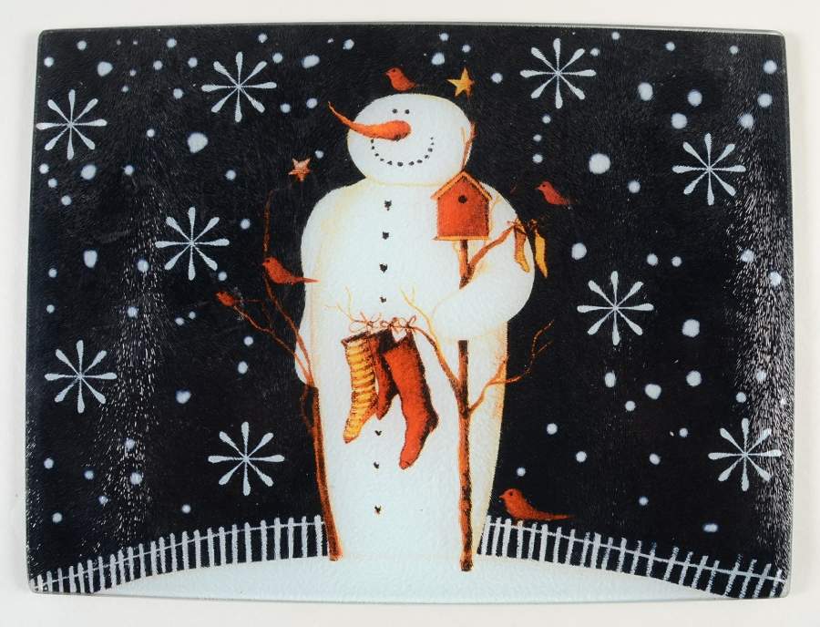 Twilight Snowman (White Stars) 15" Counter Saver by Certified International-1