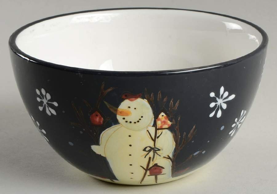 Twilight Snowman (White Stars) 6" All Purpose Bowl by Certified International-1