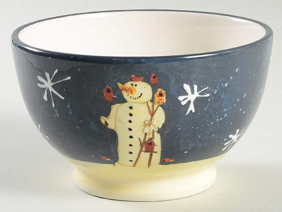 Twilight Snowman (White Stars) 5" All Purpose Bowl by Certified International-1