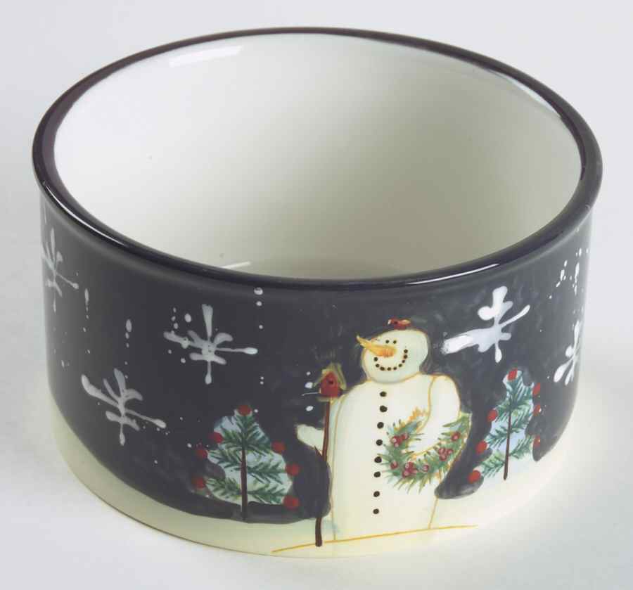 Twilight Snowman (White Stars) Dip Bowl (for Dip and Spreader) by Certified International-1