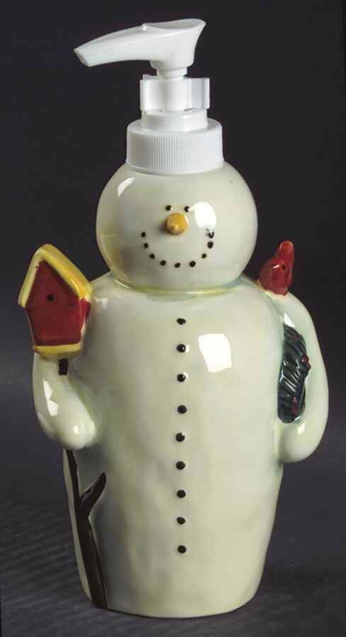 Twilight Snowman (White Stars) Sculpted Lotion Dispenser by Certified International-1